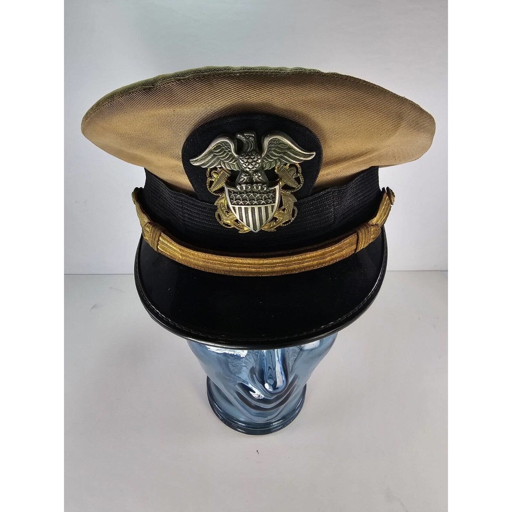 Vintage 60's 70's Us Navy Dress Uniform Hat Bancroft … Gem